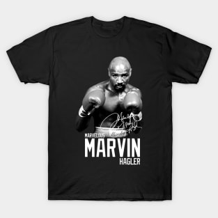 Marvelous Marvin Hagler Boxing Legend Signature Vintage Retro 80s 90s Bootleg Rap Style T-Shirt